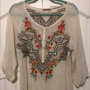 Johnny Was Embroidered Top